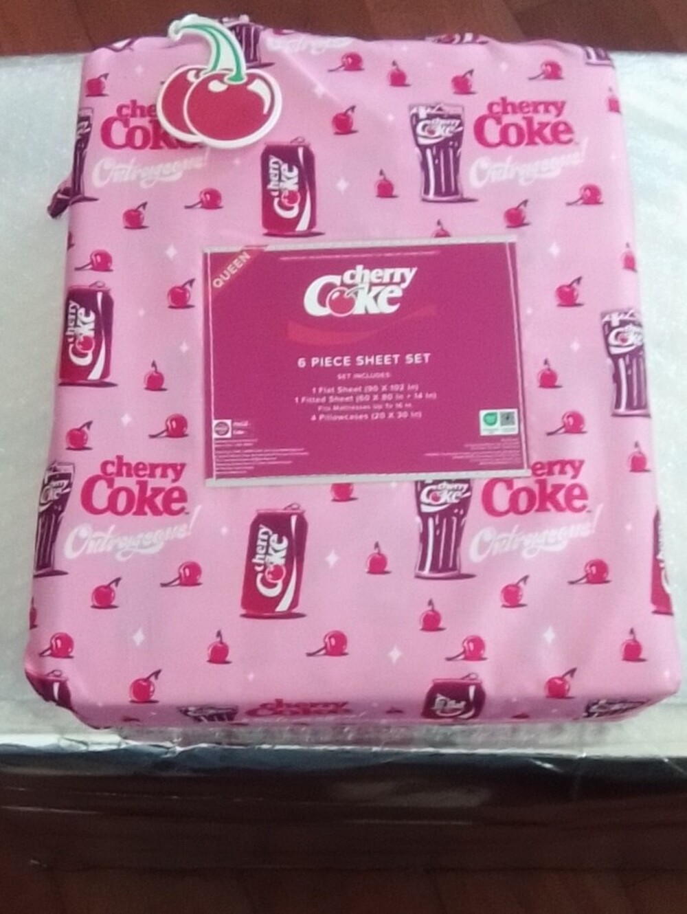 Coca Cola Cherry Coke Pink Printed Home Bedding Sheet Set